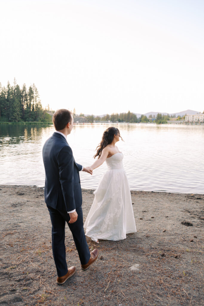 Sunset wedding portraits Q'emlin Park Post Falls Idaho
