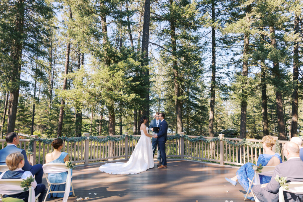 Wedding ceremony at Trailhead Event Center Q'emlin Park Post Falls Idaho