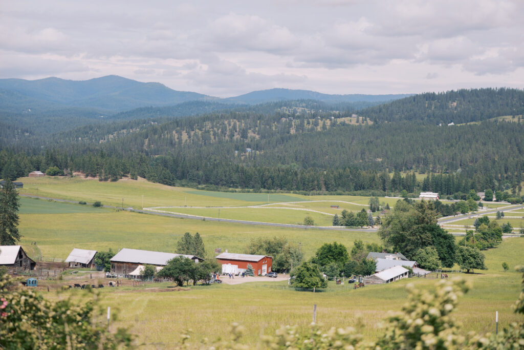 Schmidt Cattle Co outdoor wedding ceremony Mead WA — Spokane documentary wedding photographer