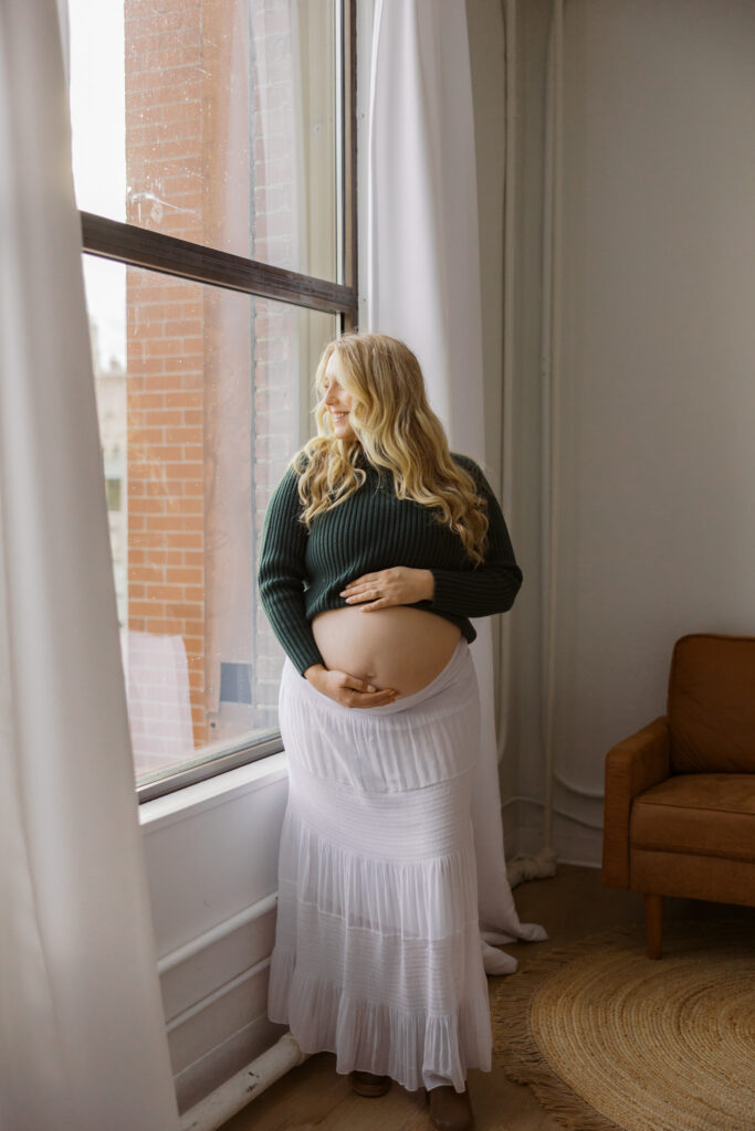 couple maternity portrait Afterglow Studio Spokane
