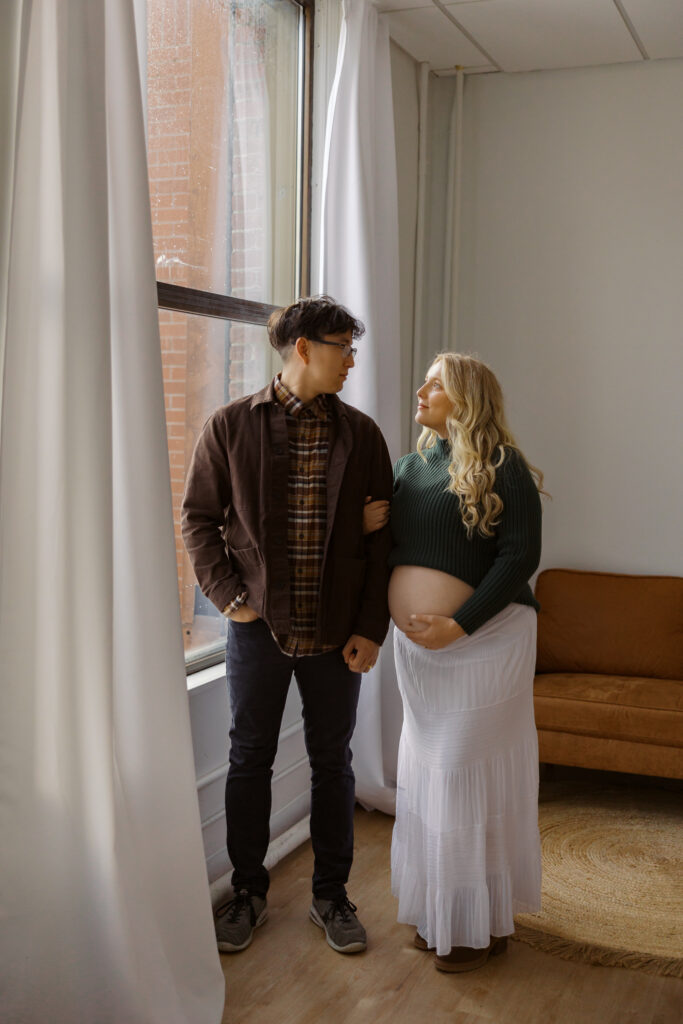 couple maternity portrait Afterglow Studio Spokane