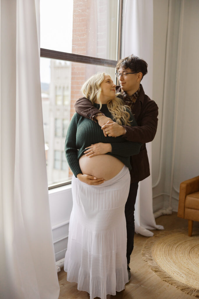 couple maternity portrait Afterglow Studio Spokane