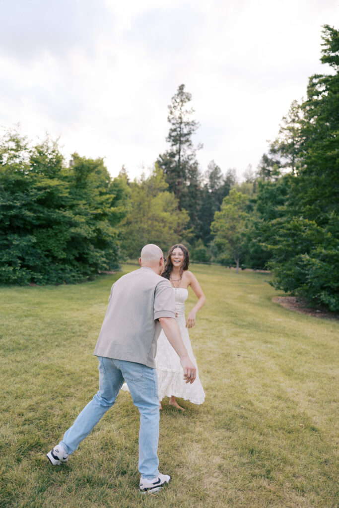 Finch Arboretum engagement session Spokane spring