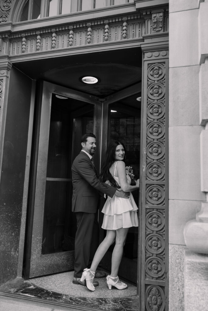 downtown Spokane engagement session 